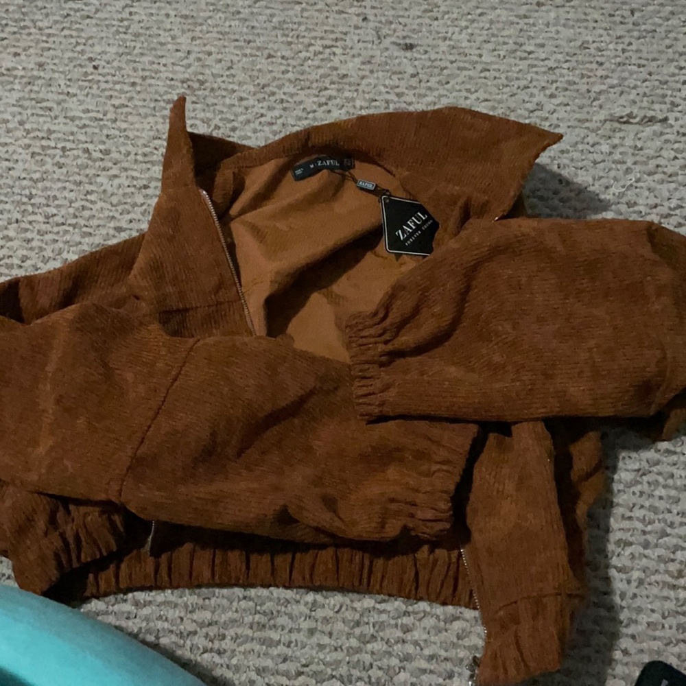 brown zaful cropped jacket